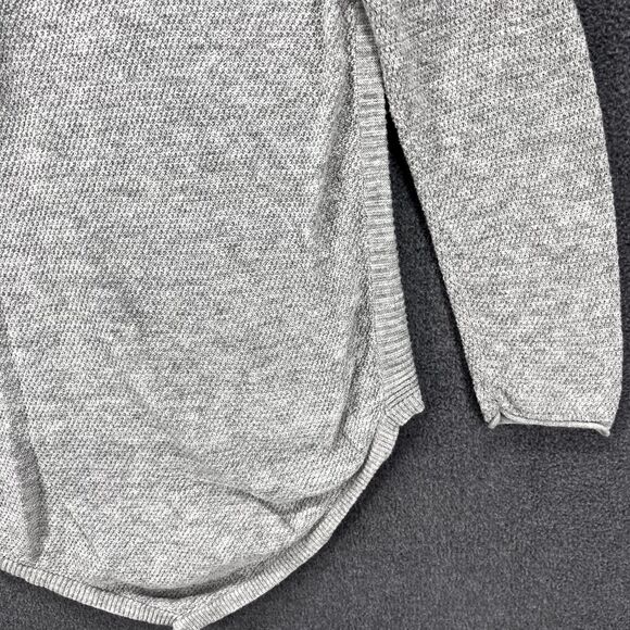 Democracy Sweater Womens Small Gray Knit Top Asymmetric back Lace up V neck - Picture 7 of 13